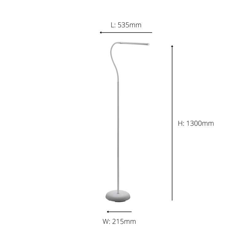 Melkin 130cm LED Task Floor Lamp, White
