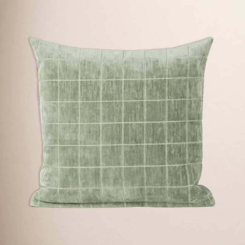 Coussin Otterville, Vert géométrique, Plumes, 18"H x 18"W