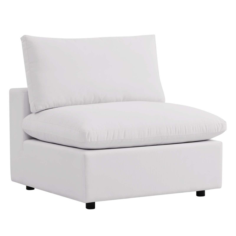 Modway Commix Sunbrella Outdoor Patio Armless Chair, Polyester White