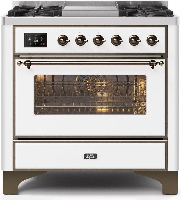 Majestic II Series 36" 3.5 cu ft. Freestanding Dual Fuel Range, Liquid Propane, Matte Graphite/Copper