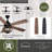 Okanagan 52 in. Black and Burnished Teak Indoor Rod Mount Farmhouse Ceiling Fan with Reversible Burnished Teak-Black Walnut Blades, Dimmable LED Light Kit and Remote Control, 3 Speeds, Metal Cage Shade