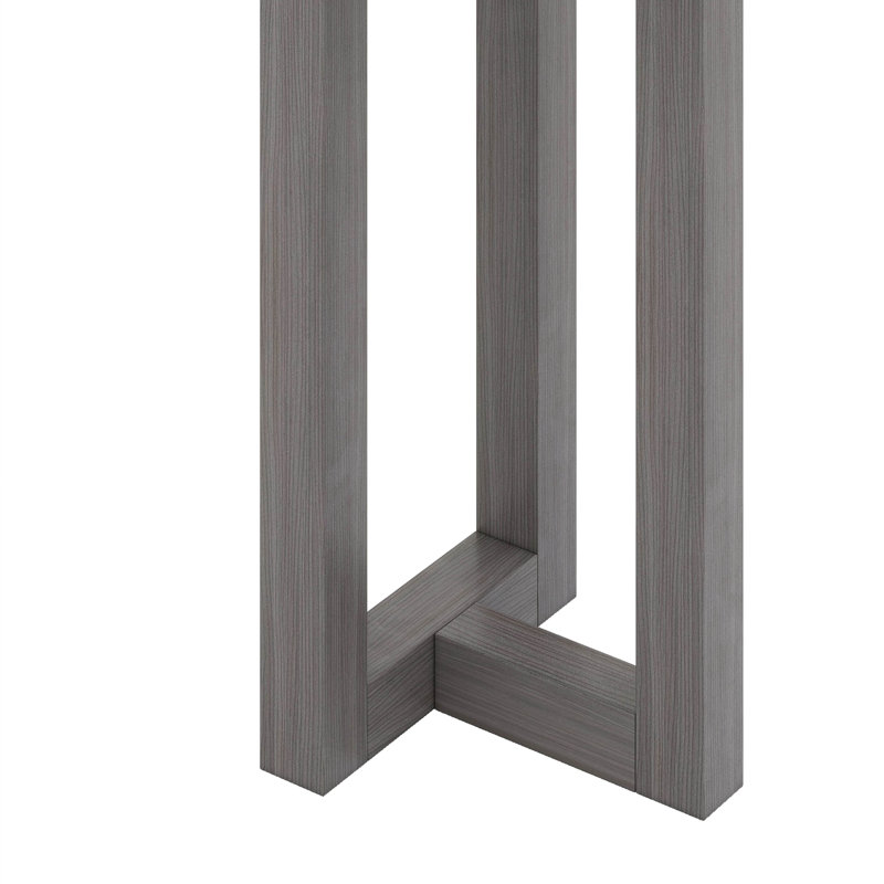 Extra Long Console Table, 2-Tier Sofa Table With Storage, Light Gray/Dark Gray