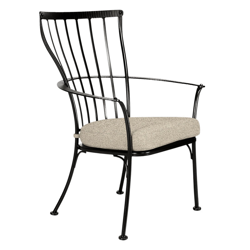 Monterra Outdoor Dining Armchair, Carbon Black, Harris Stone
