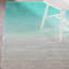 Tapis turquoise dégradé à poil long fabriqué à la main Thomason-662275261