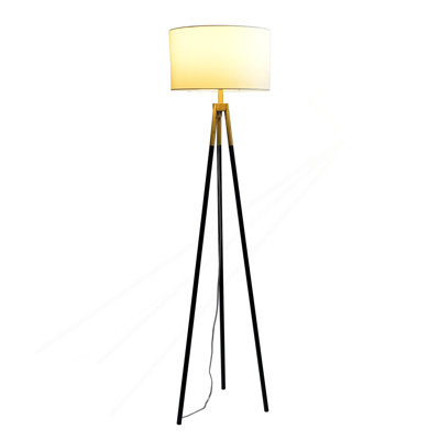 Lampe sur pied en laiton doré avec interrupteur marche / arrêt à trois pieds Sway