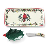 Lenox Winter Greetings 3-Piece Tray And Spreader Set