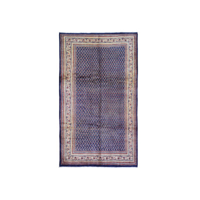 Tapis de couloir oriental bleu en laine noué à la main 6 pi 1 po x 11 pi 4 po - MOA10259509