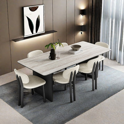 Italian light luxury style family dining table set