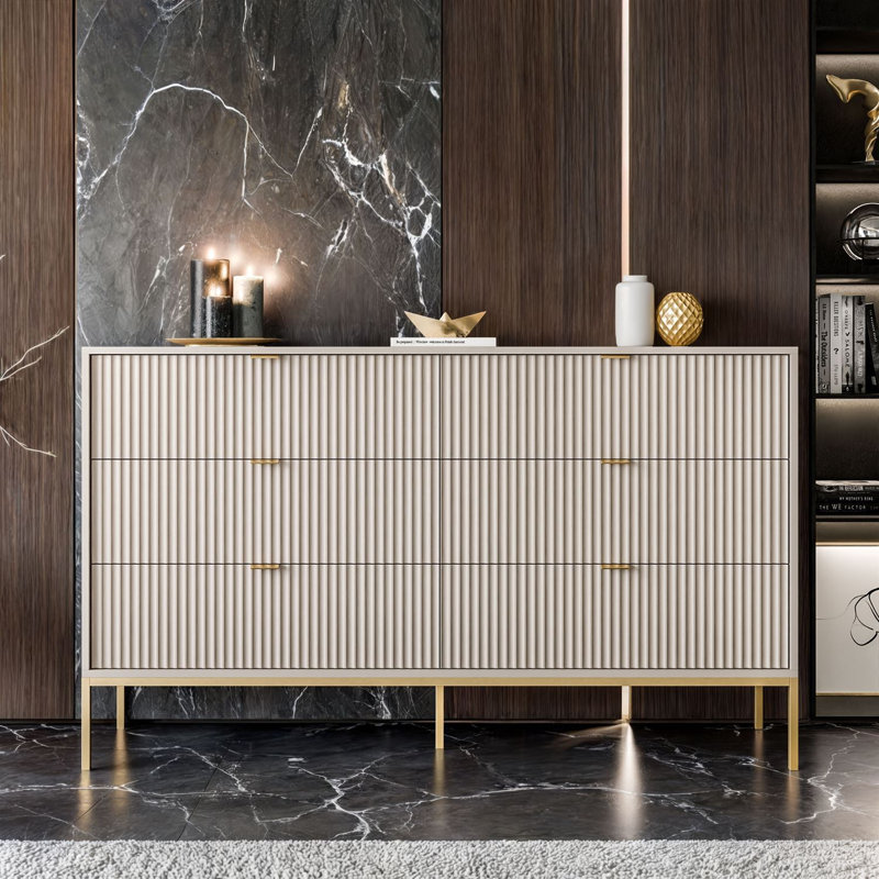 154cm Sideboard, Cashmire/Gold