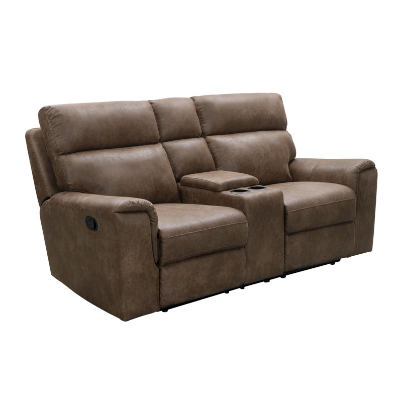 Causeuse inclinable à accoudoirs roulés 78,5 po Nobleboro, Chameau