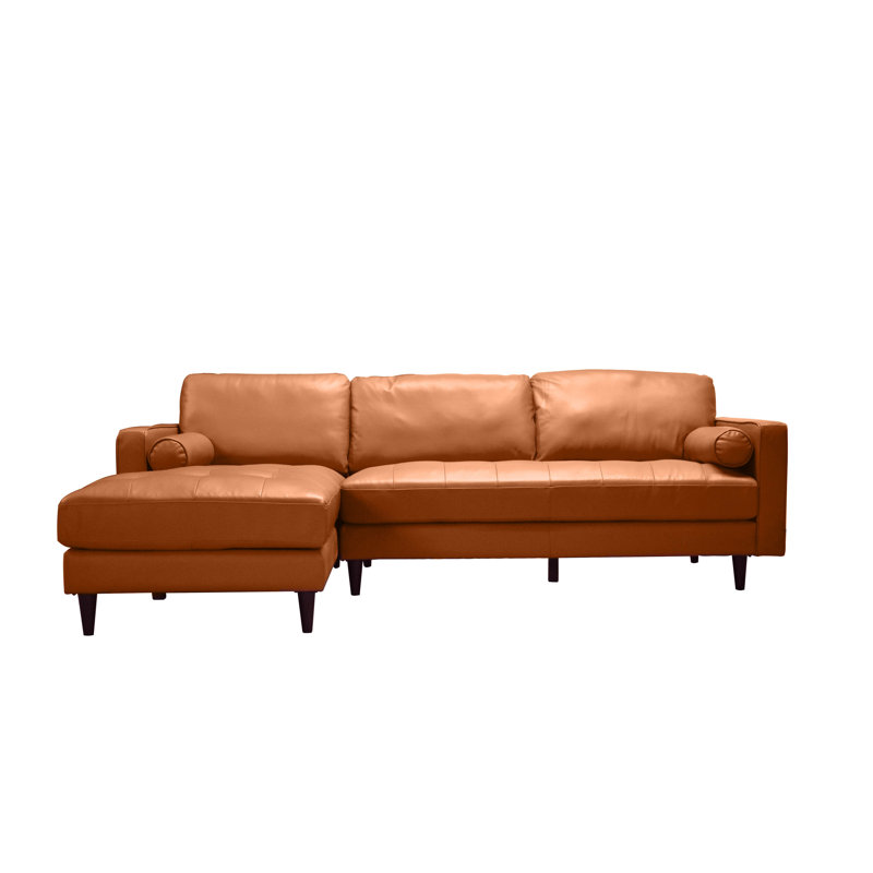 Canapé modulaire en cuir Josselynn, Orienté à droite