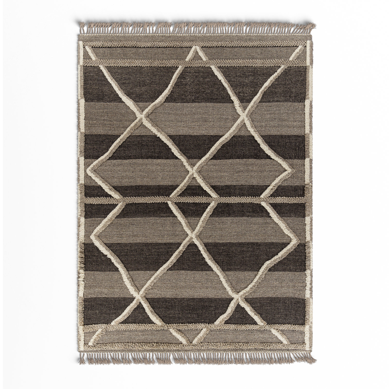 Leanna Hand-Knotted Gray Moroccan Rug, Rectangle 8'10" x 12'