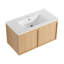 Meuble-lavabo flottant de 36 po avec lavabo, armoire murale moderne en chêne clair, cuve en céramique à bord mince, portes à fermeture en douceur, rangement spacieux, installation facile-1807755308