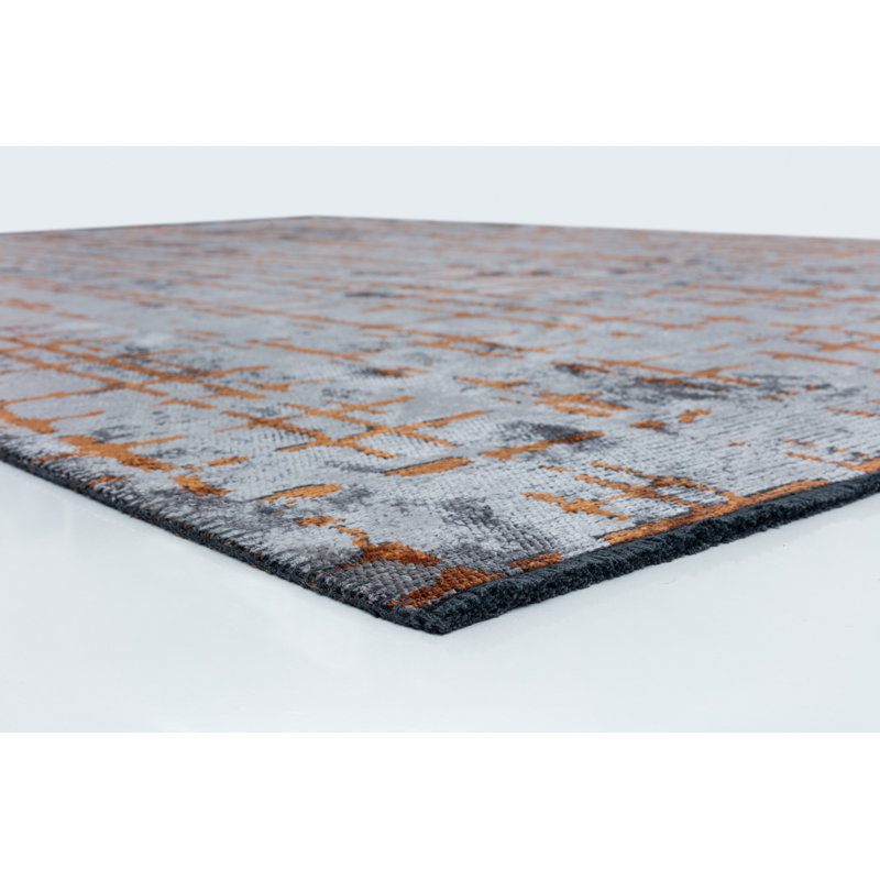 Tapis orange / gris Rapture, Rectangle 7 pi 10 po x 9 pi 10 po