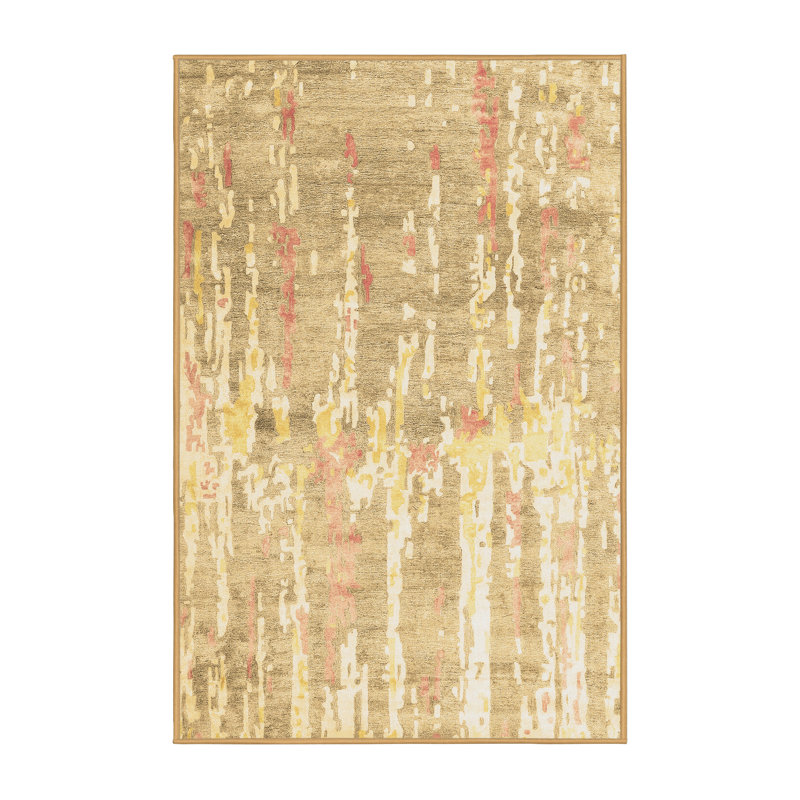 Washable Abstract Indoor Rug, Rectangle 2' x 3'