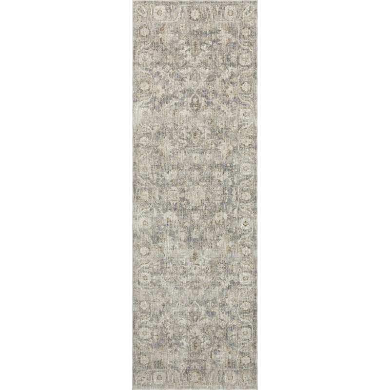 Amber Lewis x Loloi Honora Slate / Beige Area Rug, Runner 2'7" x 8'