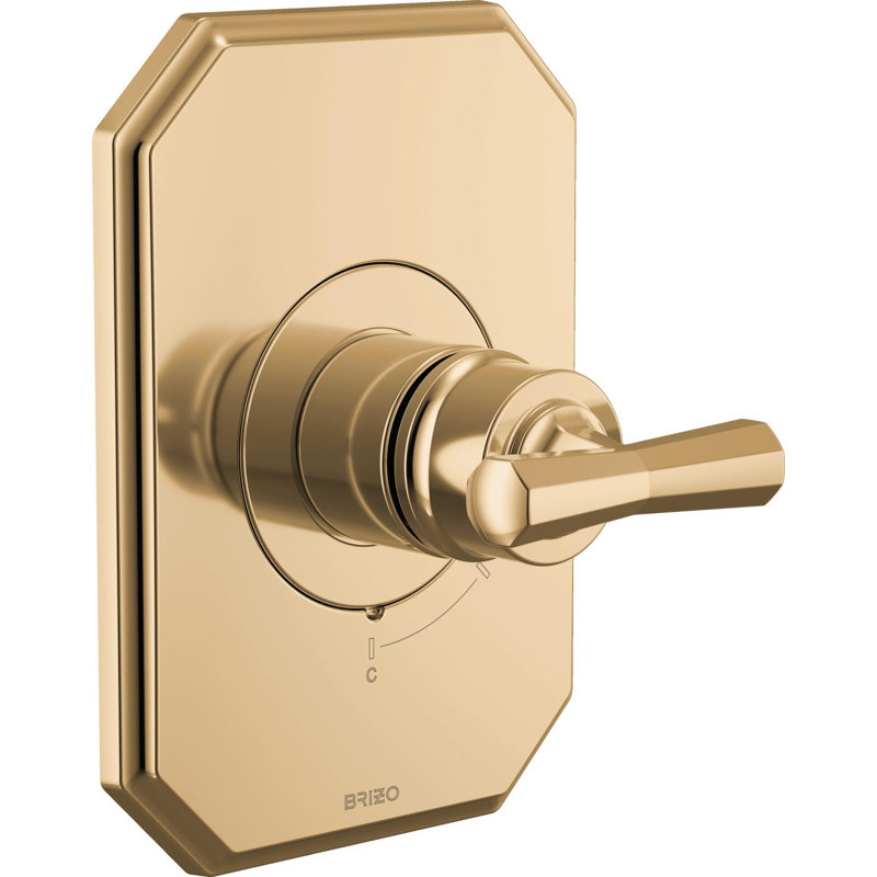 Beauclere™ Pressure Balance Valve Only Trim, Cross Handle, Brilliance Polished Gold