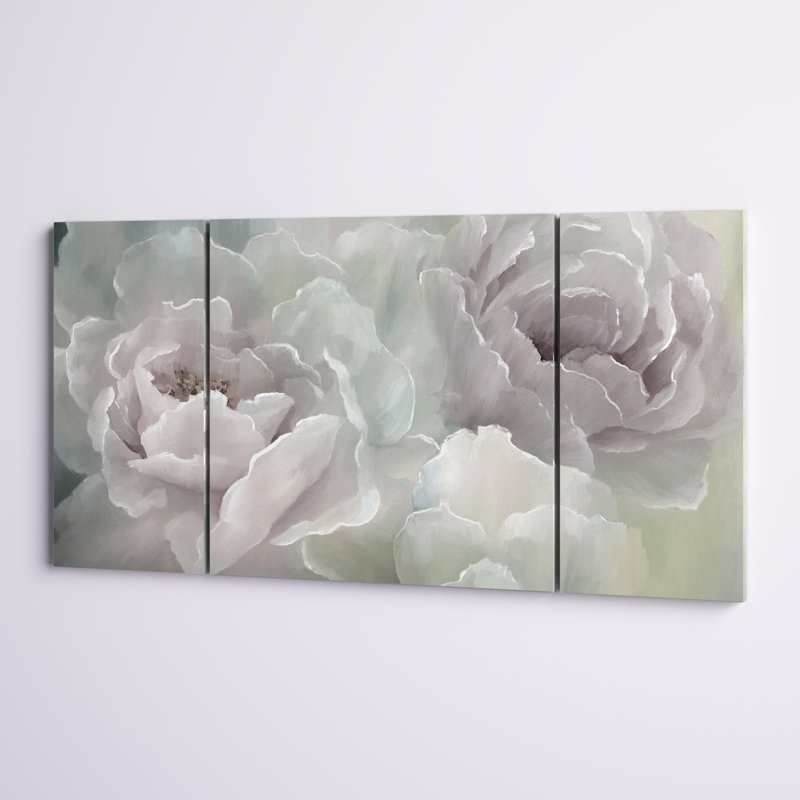 " Peony Lace " 3 - Pieces, 32" H x 64" W x 1.5" D