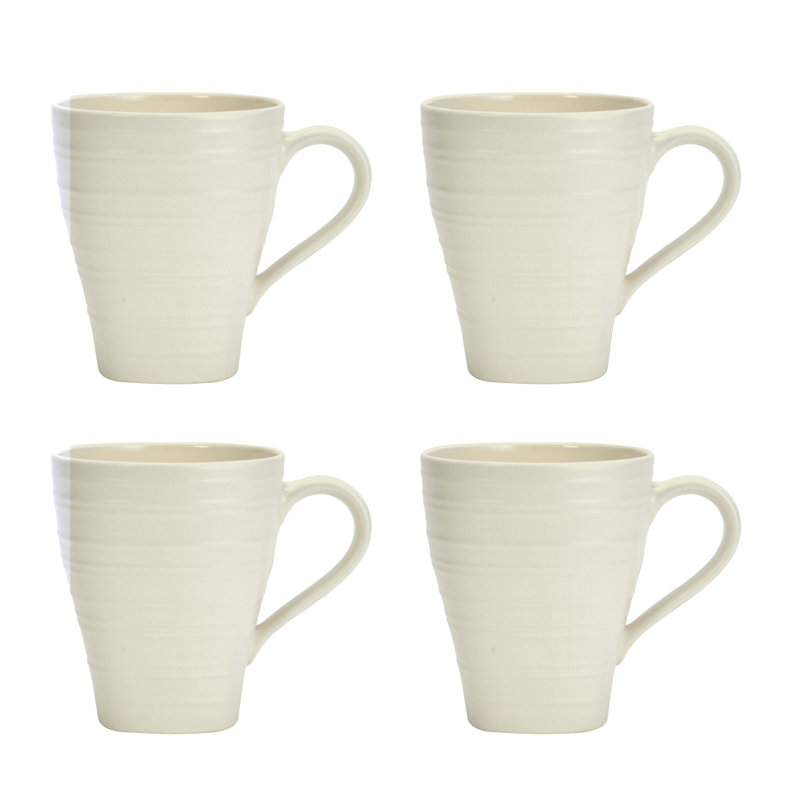 Swirl Square 16-Piece Dinnerware Set, Service for 4, White