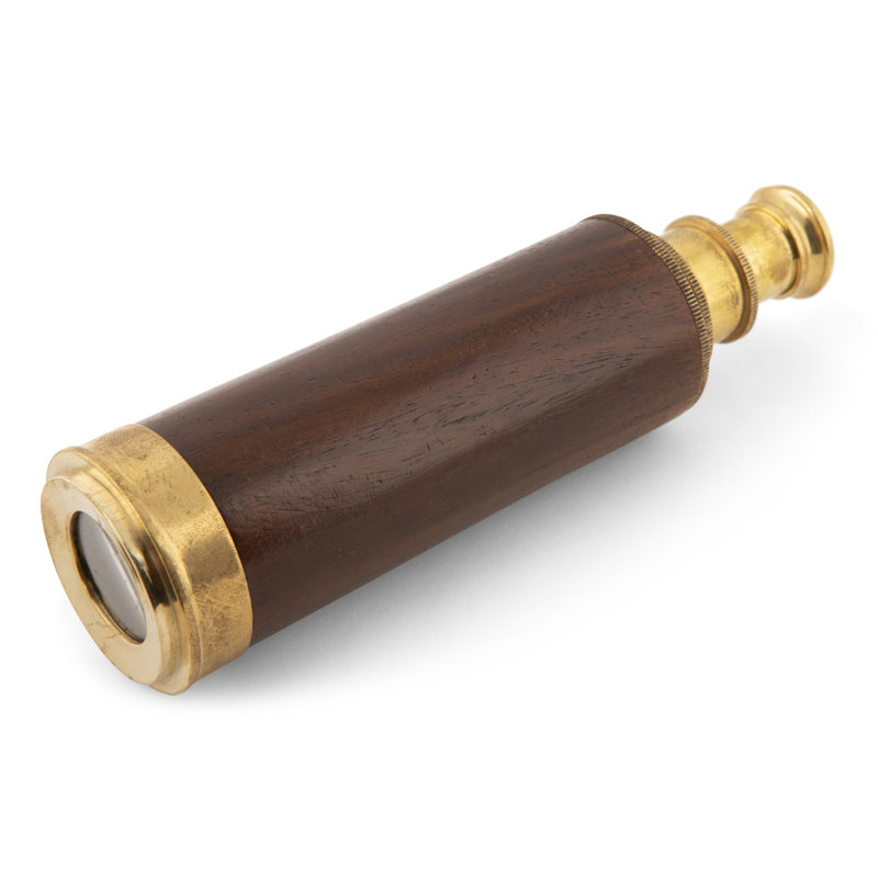 Polished Brass and Rosewood Decorative Spyglass Telescope