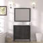 Meuble-lavabo moderne avec lavabo 35,5 po, armoire de rangement avec portes à fermeture douce et 3 tiroirs, noir Munich