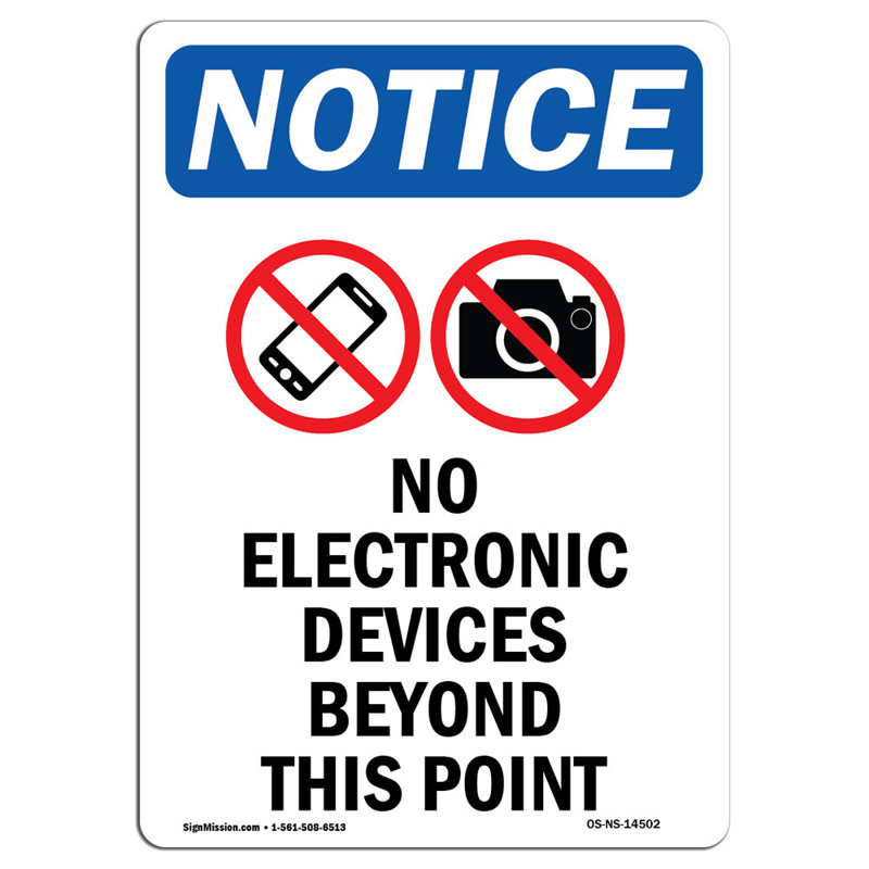 No Electronic Devices Sign with Symbol