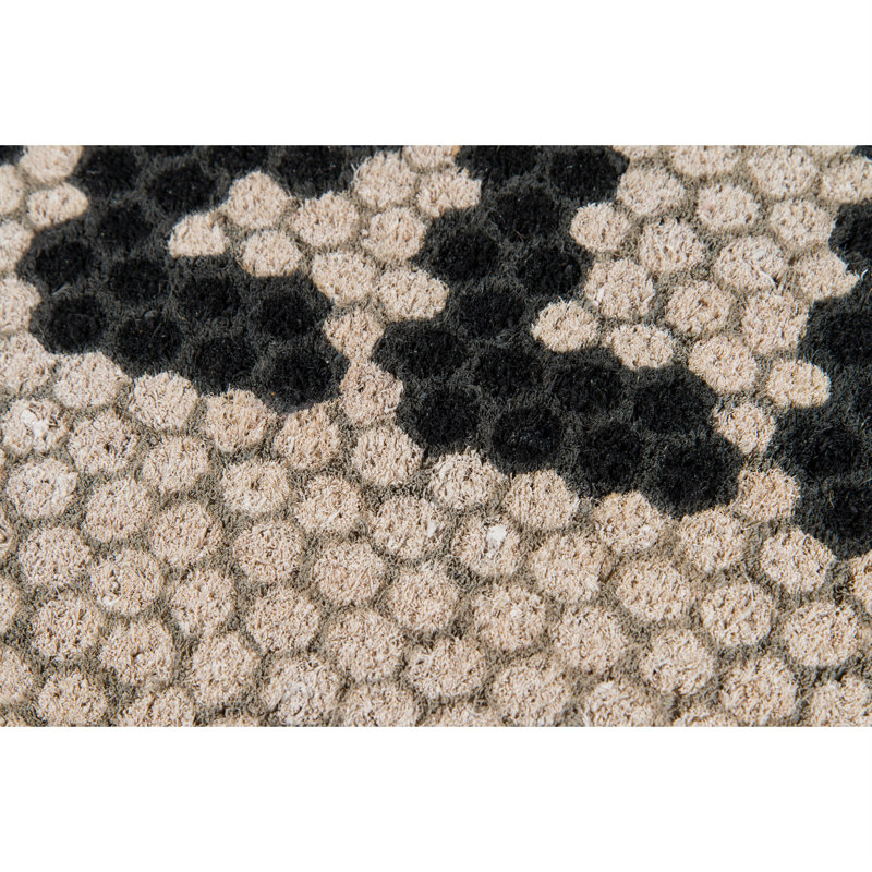Handwoven Ivory Rectangular Coir Doormat with PVC Backing