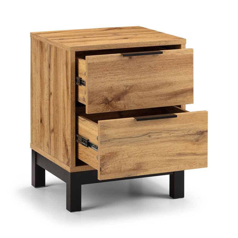 Yonkers 45cm W Manufactured Wood Bedside Table, Brown