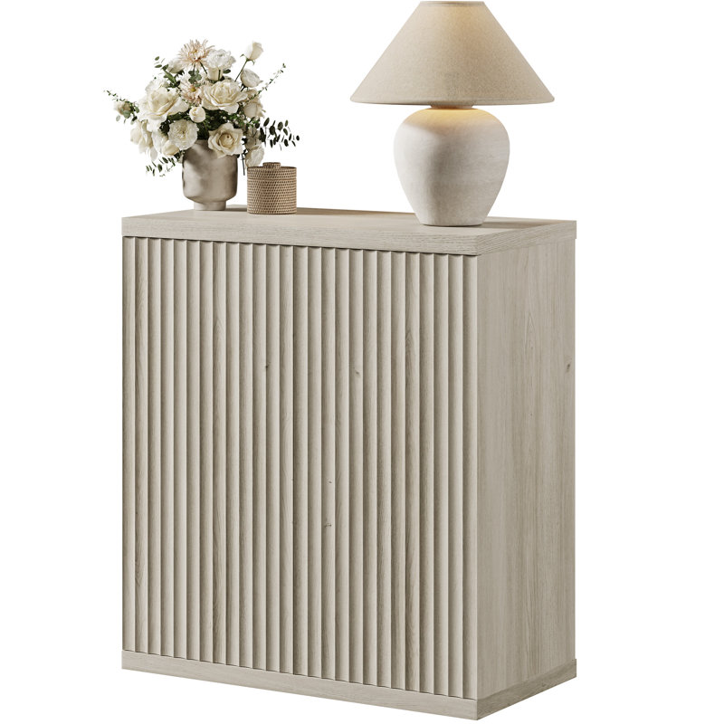 Cesiro Accent Cabinet With Adjustable Shelves, Gray White Oak, 1