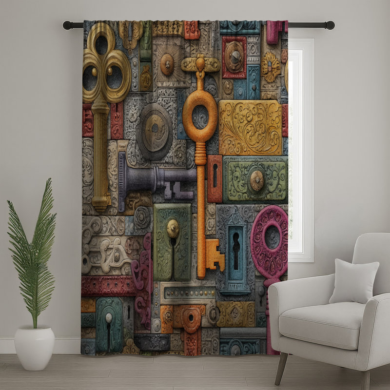 Rideaux Keys, Transparent, 50" x 80" - 1 Panel
