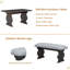 Ensemble de salle à manger 6 pièces, ensemble de table Mid-Century moderne pour 6 personnes avec 4 chaises et banc, sièges et dossier rembourrés-371250742-371250743