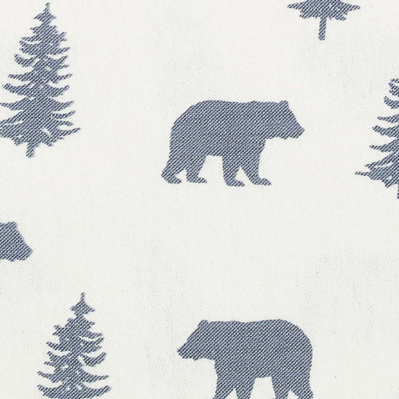 Ensemble de draps 100% coton 200 fils, Ensemble de draps pour lit double avec 2 taies d'o, Ours et arbres