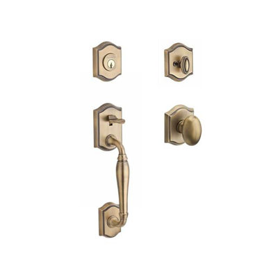 Westcliff Handleset with Single Cylinder Deadbolt and Door Knob and Rosette