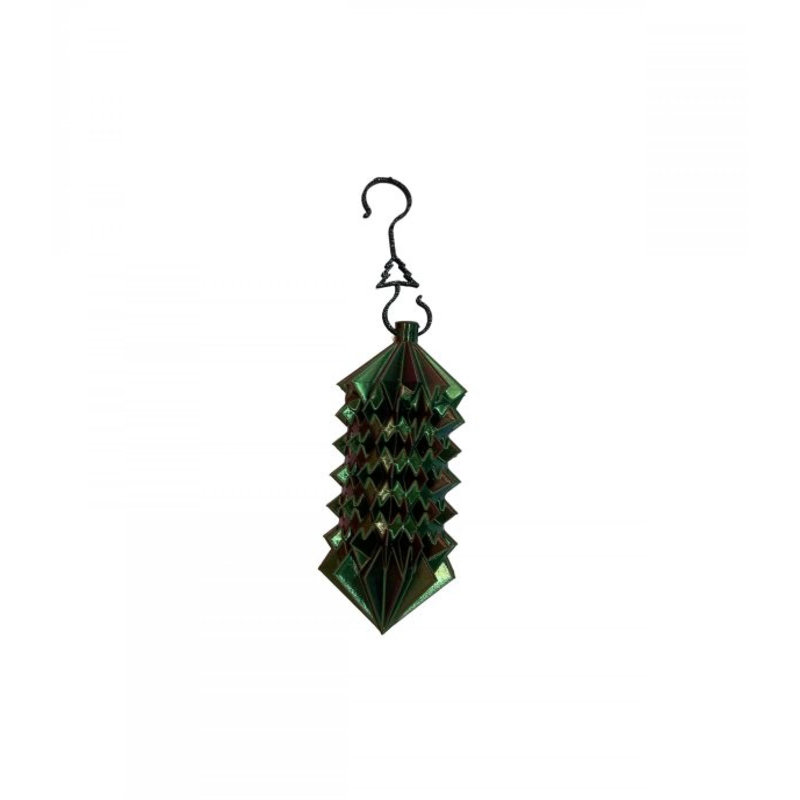 3D Printed Spiky Log Shaped Ornaments, Green