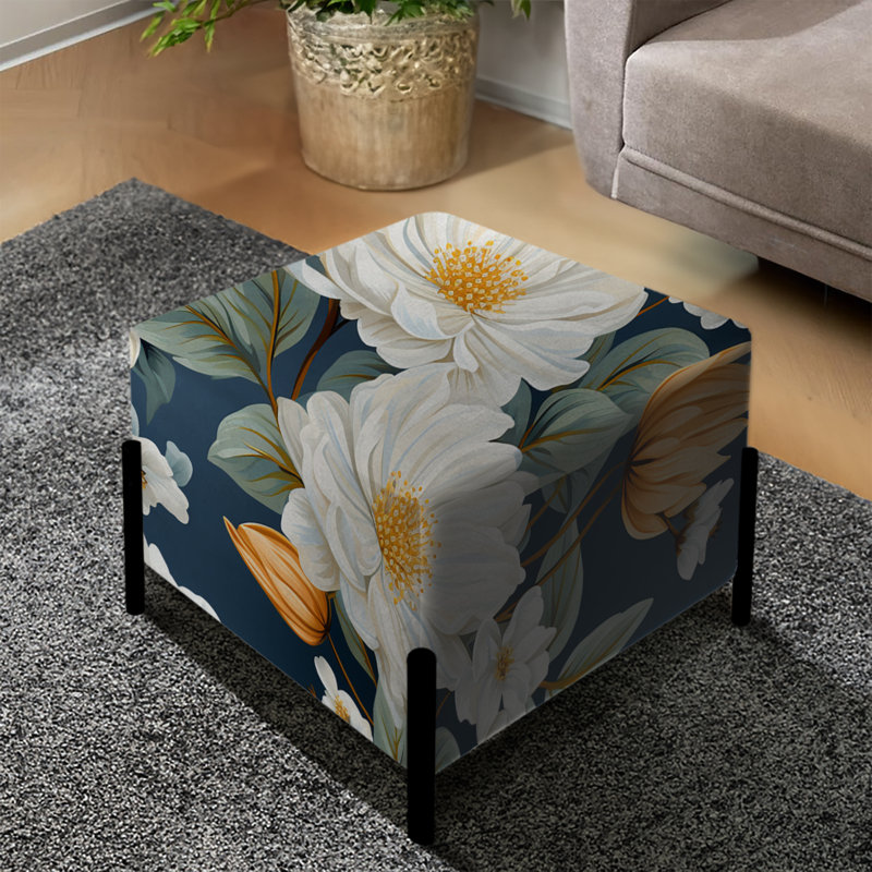 Motif floral de ferme - repose-pieds carré floral