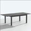 Table de salle à manger extensible en aluminium toutes saisons de 63 à 92 po, plateau de table à lattes antirouille avec patins réglables et trou pour parasol intégré