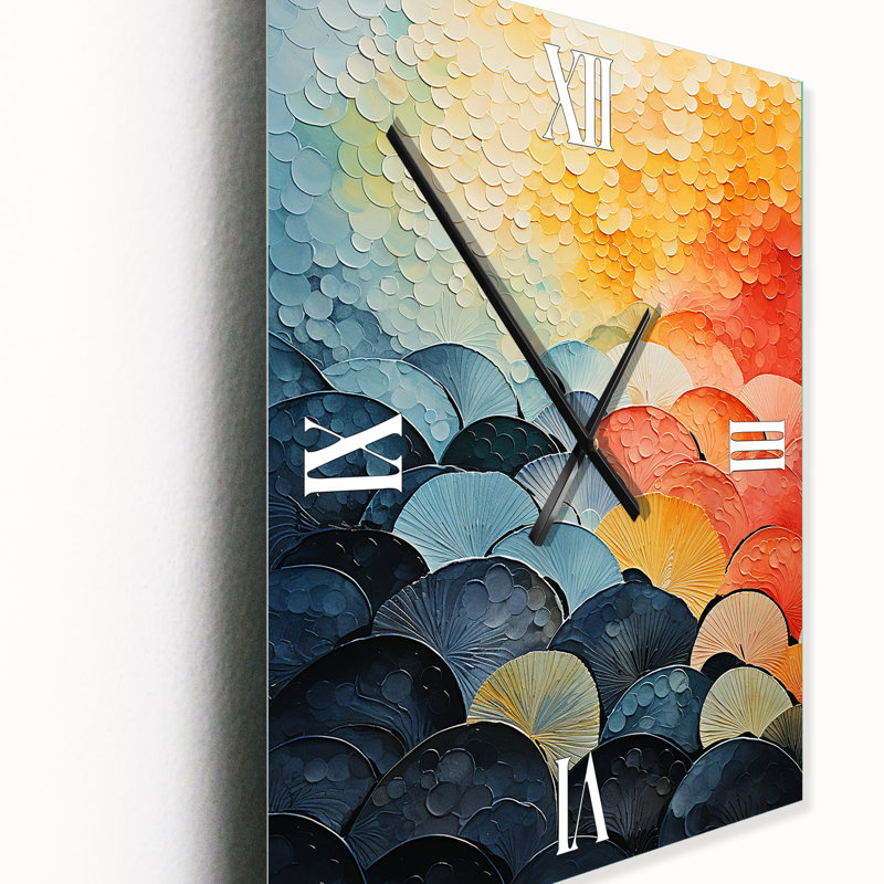 Horloge murale cubique surdimensionnée Cubist Clam, Très grand