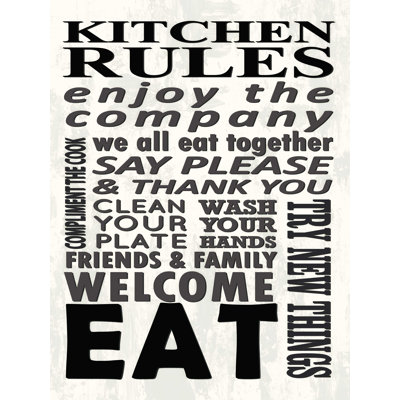 Kitchen House Rules - Wrapped Canvas Print