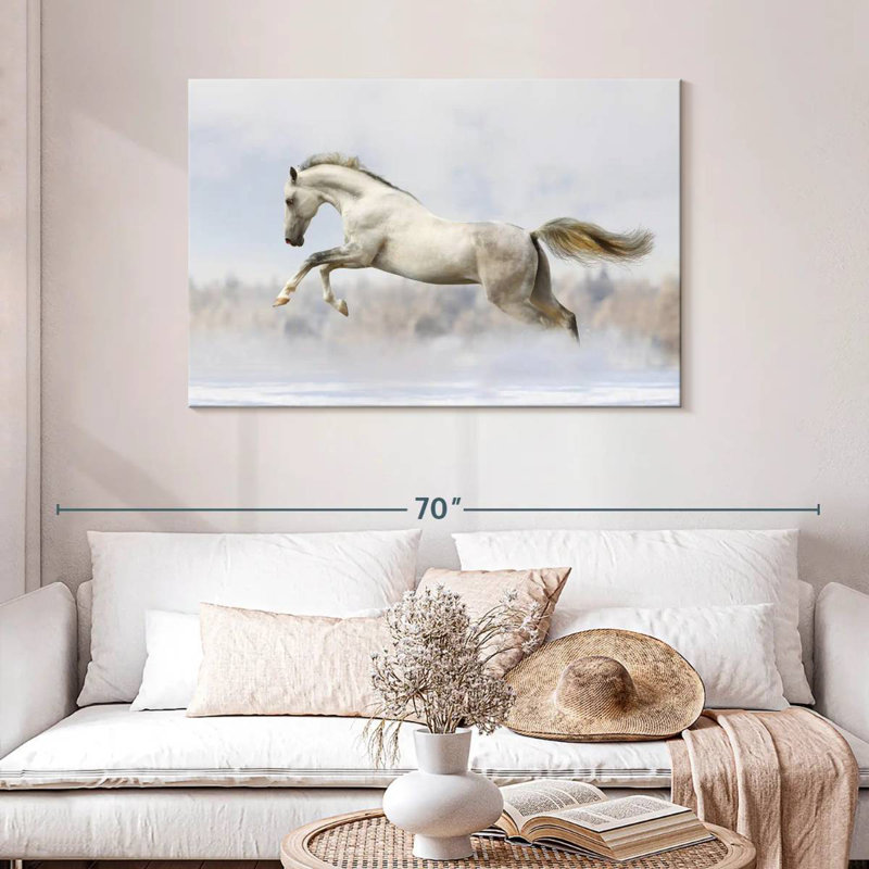 Brampt Jumping White Stallion, 30" H x 45" W