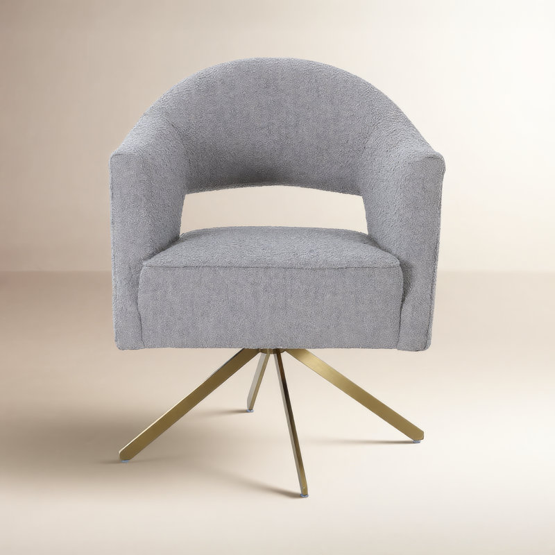 Adara Desk Chairs, Gold, Cream Polyester Blend