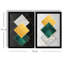 Élégantes peintures décoratives en panneau de fibres à densité moyenne (2 pièces), or et vert, gris et noir | 100% panneau de fibres à densité moyenne, épaisseur: 0,1 po | 15,0 po x 20,9 po chacune | Décoration murale élégante pour le salon, la chambre à coucher, le décor de bureau, l'esthétique de la maison moderne