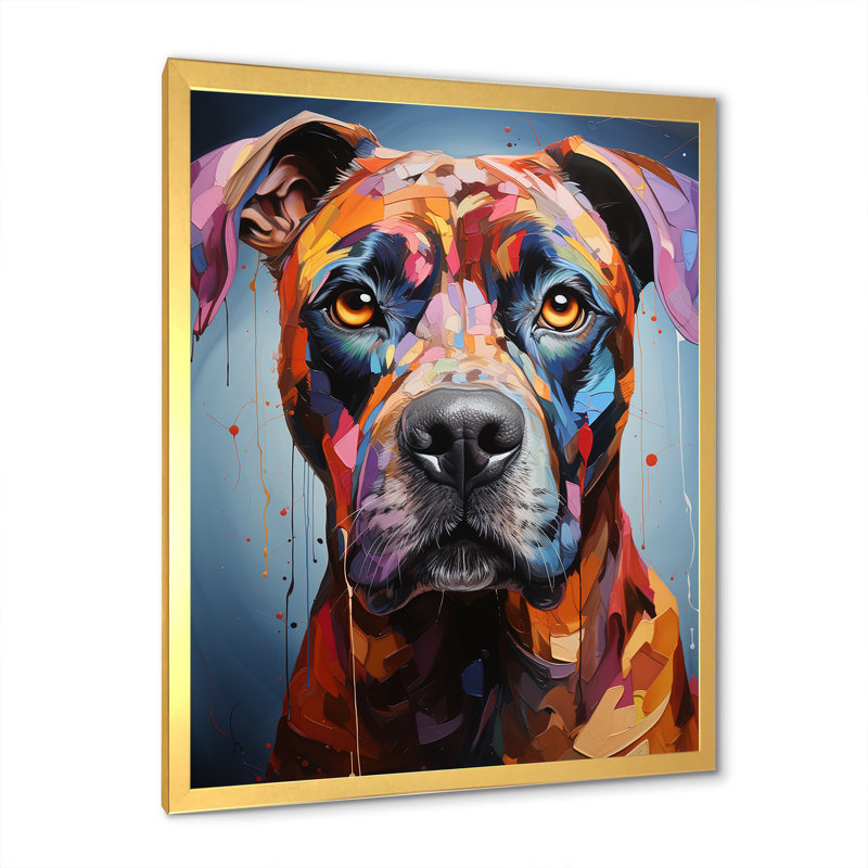 Boxer Boldness sur toile, H 40 po x l 30 po x P 1,5 po, Cadre doré simple