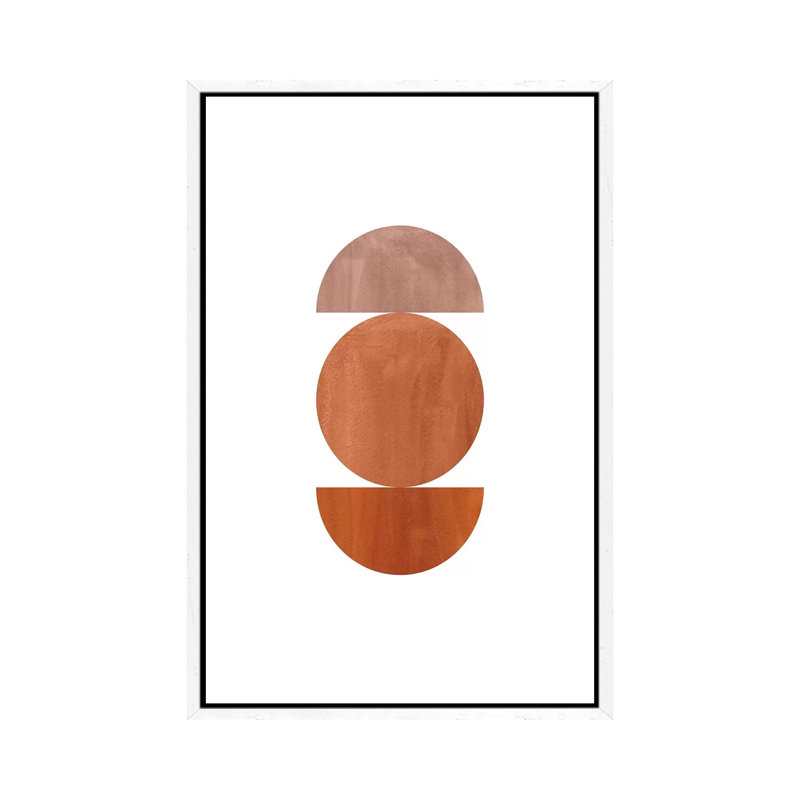 Terra-Cotta Shape - Painting on Canvas, 101.6cm H x 66.04cm W x 3.81cm D, White Framed
