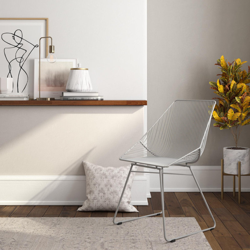 46cm H Slat Back Side Chair, Grey