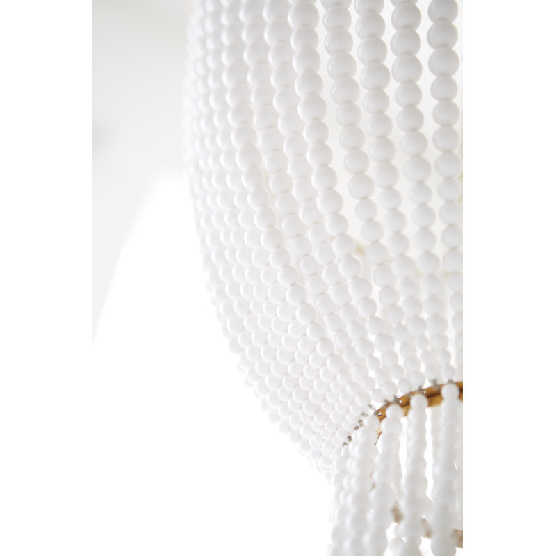 AERIN Jacqueline Chandelier, White, Hand-Rubbed Antique Brass