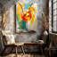 Abstrait cocktail en verre orange tranche boisson barre de cuisine sur toile, impression abstraite moderne pour la cuisine salle à manger coin-repas coin galerie décoration murale-1066555595
