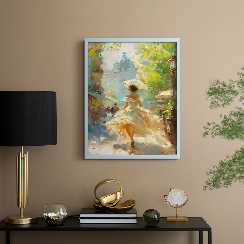 Série CMXVII, reproduction encadrée - bois massif, H 21 po x l 17 po, Bleu