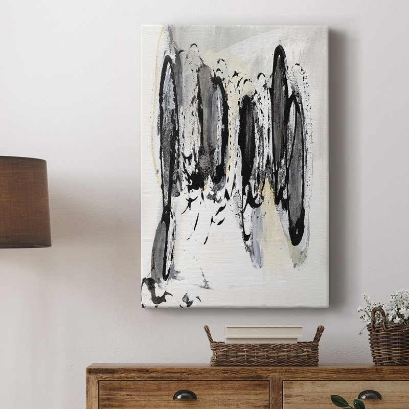 Grey Scribbles I -Custom Wrapped Gallery Cavas