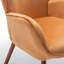 Fauteuil à oreilles de style Mid-Century moderne, fauteuil capitonné en tissu de polyester avec pieds évasés en bois massif pour le bureau de la chambre à coucher et du salon-1573802595