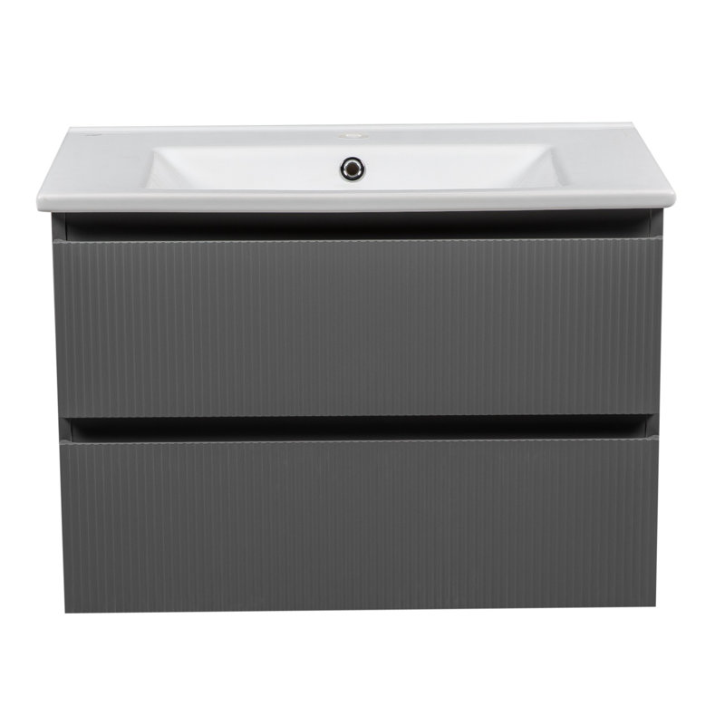 Ensemble de meuble-lavabo simple mural 26 "avec miroir Carlota